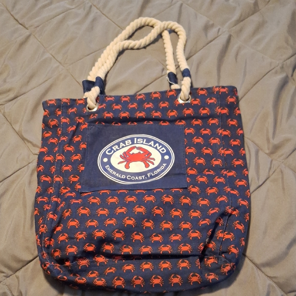 Source Unknown Blue and Red Crab Tote Bag